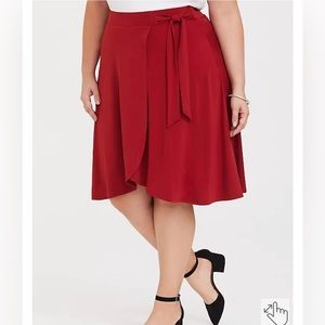 Dark Red Wrap Skirt